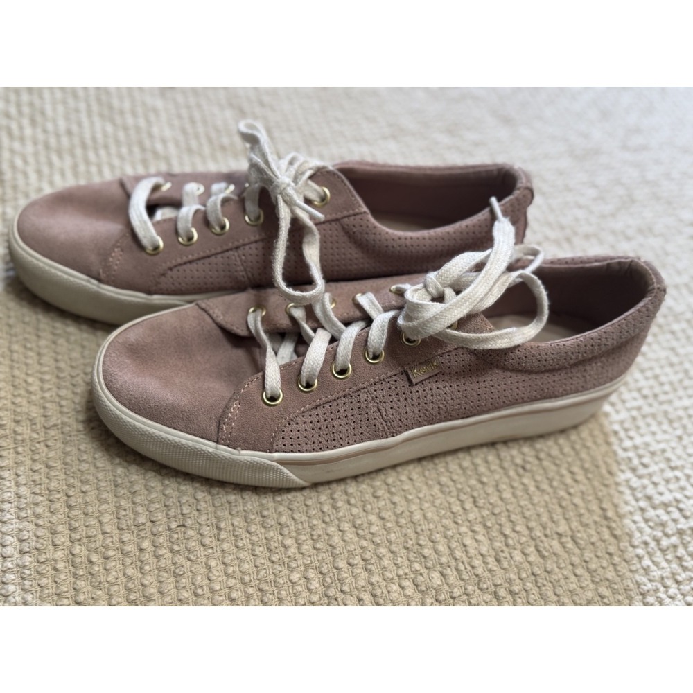 Keds Womens 8.5M Jump Kick Duo Mauve Pink Purple Suede Low Top Lace Up Sneakers